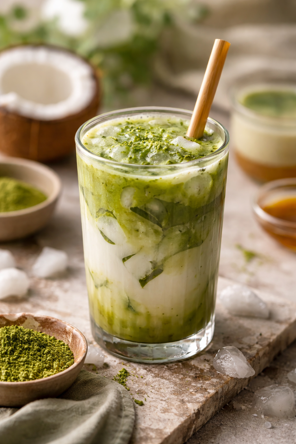 Iced Coconut Matcha Ritual Latte Recipe