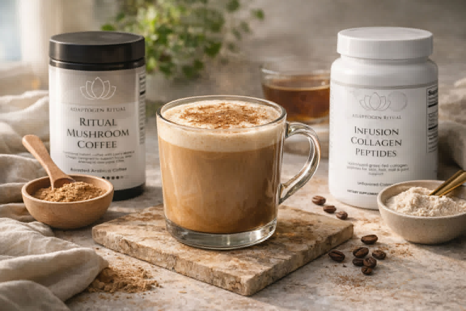 Adaptogen Ritual Mushroom Collagen Latte Recipe